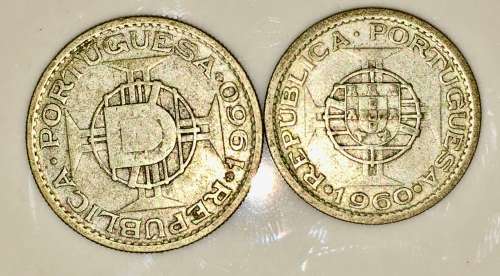 MOZAMBIQUE,,,10 ESCUDOS 1960  & 5 ESCODOS 1960