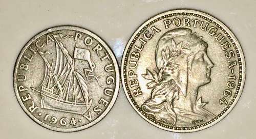 PORTUGAL,,,2 1/2 ESCUDOS  & 50 CENTAVOS 1964