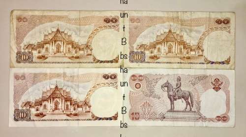 THAILAND SET OF 4 DIFFERENT GOVERNOR'S 10 BAHT 1969-1980