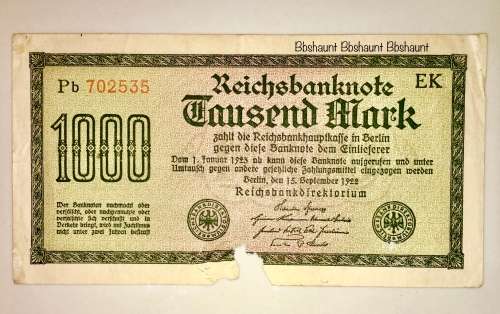GERMANY 1000 MARK 1922