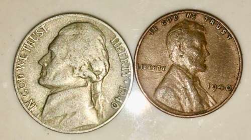 U.S.A SET,,,,,5 CENT & 1 CENT 1940