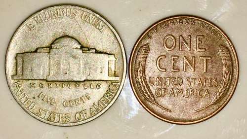 U.S.A SET,,,,,5 CENT (JEFFERSON NICKEL) & 1 CENT (WHEAT PENNY) 1941