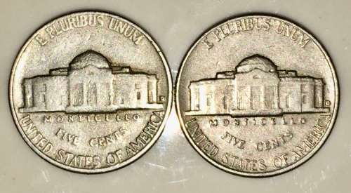 U.S.A X2,,,,,5 CENT (JEFFERSON NICKEL) 1962 BOTH DENVER MINT