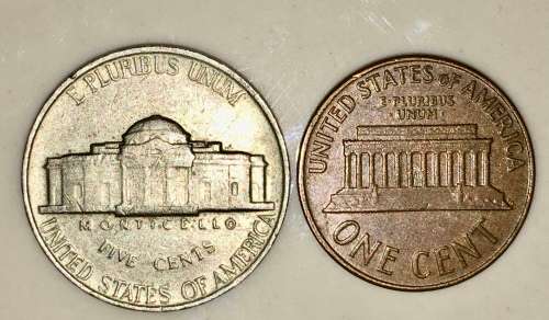 U.S.A SET,,,,,5 CENT (JEFFERSON NICKEL) & 1 CENT (LINCON CENT) 1963