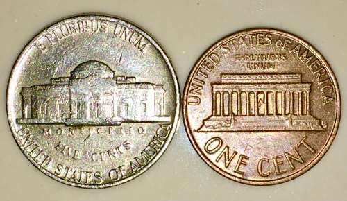 U.S.A SET,,,,,5 CENT (JEFFERSON NICKEL) & 1 CENT (LINCOLN ) 1977