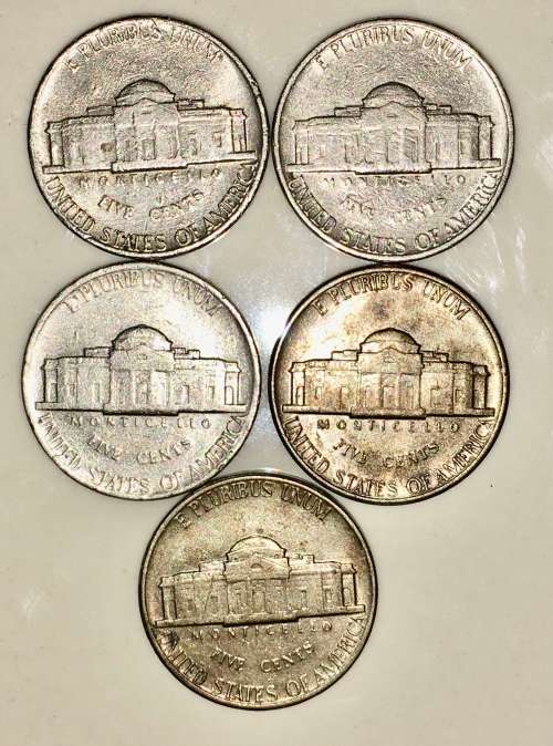 U.S.A 5 CENT (JEFFERSON NICKEL) 1980(BID PER COIN)
