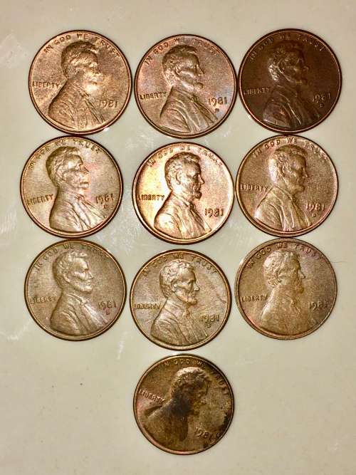 U.S.A,,,,,1 CENT (LINCOLN)1981(BID PER COIN)
