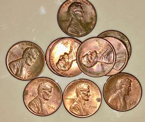 U.S.A,,,,,1 CENT (LINCOLN)1986(BID PER COIN)D