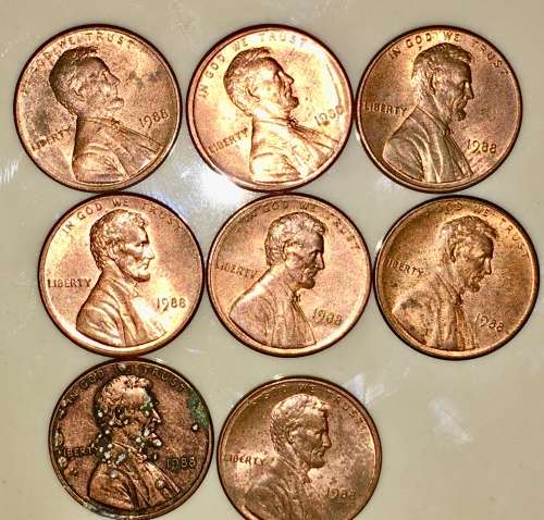 U.S.A,,,,,1 CENT (LINCOLN)1988(BID PER COIN)