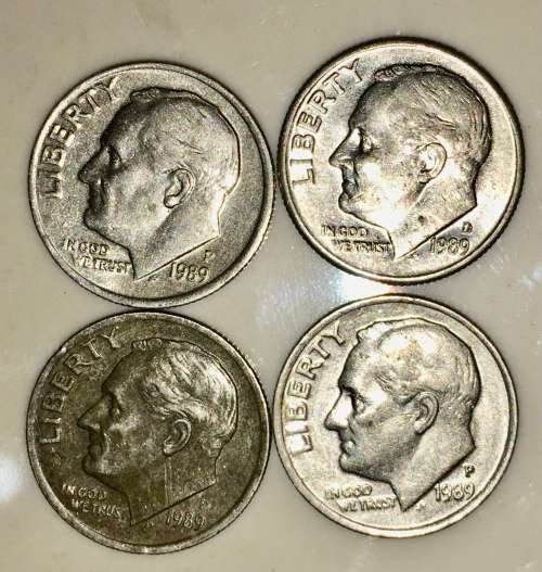 U.S.A,,,,,10 CENT(ROOSEVELT DIME ) 1989(BID PER COIN)