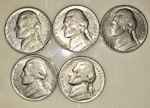 U.S.A,,,,,5 CENT (JEFFERSON NICKEL) 1989(BID PER COIN)