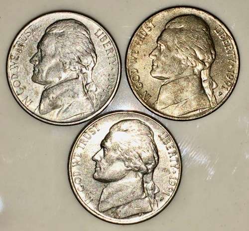 U.S.A,,,,,5 CENT (JEFFERSON NICKEL) 1991(BID PER COIN)
