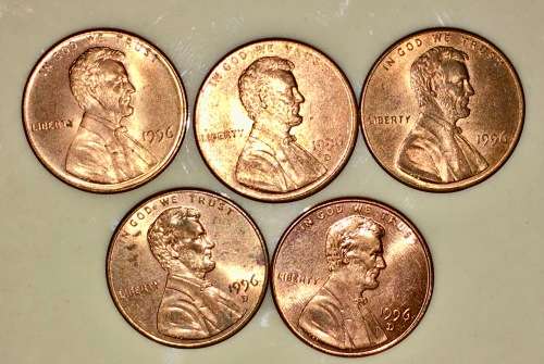 U.S.A 1 CENT (LINCOLN)1996(BID PER COIN)