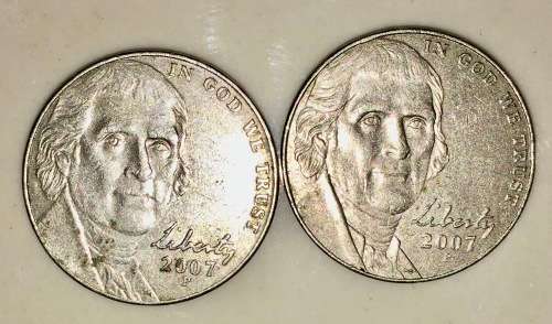U.S.A 5 CENT ( NEW JEFFERSON NICKEL) 2007(BID PER COIN)