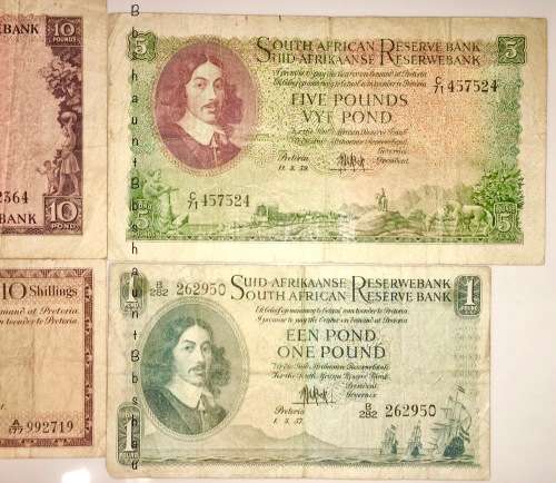 COMPLET SET OF MH.DE KOCK 10 POUND TO 10 SHILLINGS 1952-1959,,,  ( 1 BID TAKES ALL)