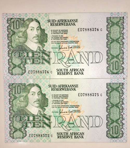 GPC DE KOCK X 2 R10 IN SEQUENCE ED UNC-AUNC(1 BID TAKES ALL)