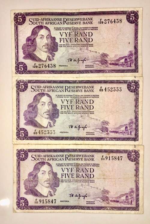 TW DE JONG R5...1967,,, 1ST ISSUE AFR/ENG (BID PER NOTE)