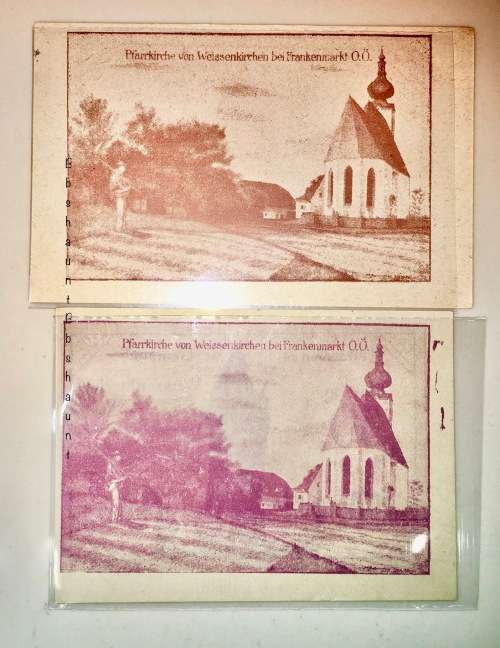AUSTRIA SET ,,,50 HELLER & 10 HELLER WEISSENKIRCHEN ST.MARG 1920  UNC-AUNC  NOTGELD(EMERGENCY MONEY)