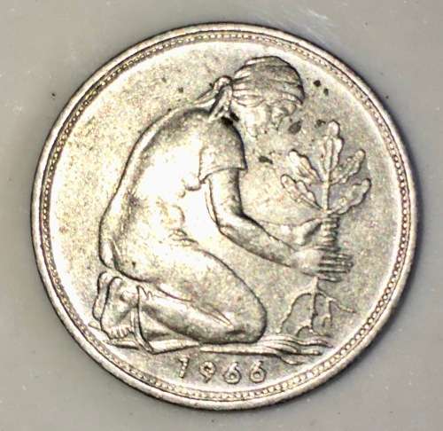 DEUTSCHLAND,,, 50 PFENNIG 1966