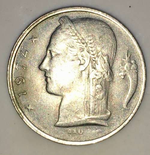 BELGIUM  5 FRANC 1974