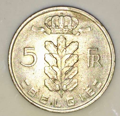 BELGIUM  5 FRANC 1974
