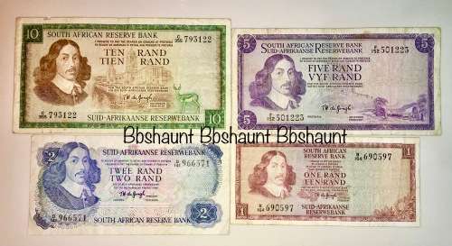 COMPLETE SET OF TW DE JONG & DECIMALS R10 -R1 ,,, 1967-1975( 1 BID TAKES ALL)