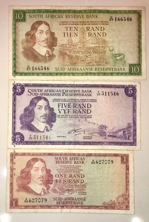COMPLETE SET OF G.RISSIK R10,R5 & R1 SECOND ISSUE 1966(1 BID TAKES ALL)
