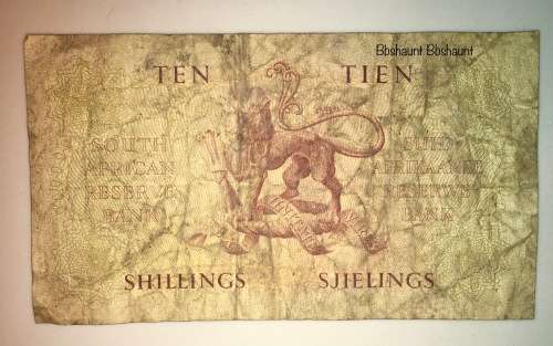MH DE KOCK 10 SHILLINGS 1956-9-28