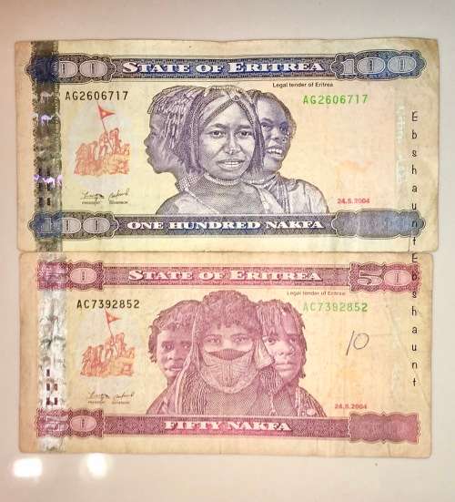 ERITREA  SET OF 100 NAKFA & 50 NAKFA 2004