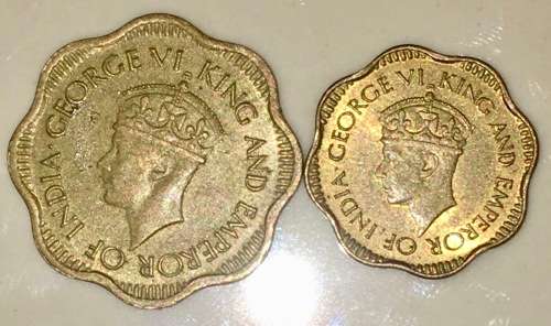 CEYLON  SET,,,, 10 CENT  & 2 CENT 1944(1 BID TAKES ALL)
