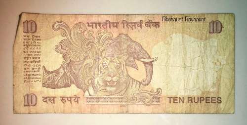 INDIA 10 RUPEE MAHATMA GANDHI