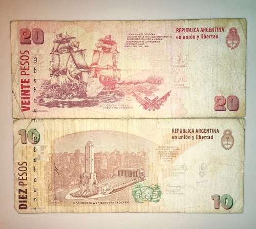 ARGENTINA 20 PESOS &10 PESOS (1 BID TAKE ALL)