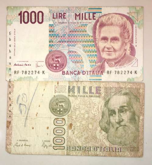 ITALY SET 1000 LIRE 1990 & 1000 LIRE 1982
