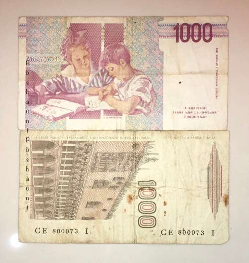 ITALY SET 1000 LIRE 1990 & 1000 LIRE 1982