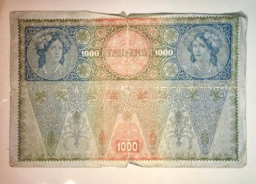 AUSTRIA 1000 KRONEN 1902 BIG NOTE