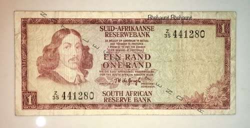 REPLACEMENT NOTE R1 TW DE JONGH  1975  AFR/ENG  3RD ISSUE