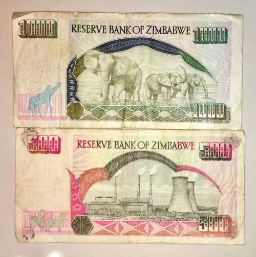 ZIMBABWE SET 1000 DOLLARS 2003 & 500 DOLLARS 2001