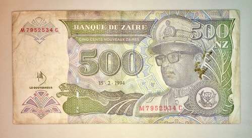 ZAIRE 500 ZAIRES 1994