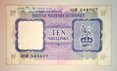 BRITISH MILITARY 10 SHILLINGS 1943