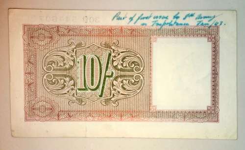 BRITISH MILITARY 10 SHILLINGS 1943