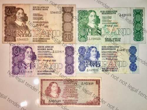 COMPLETE SET OF TW DE JONG & DECIMALS R20 TO R2,,,1978-4TH ISSUE R1,,1975-3RD ISSUE(1BID TAKES ALL)