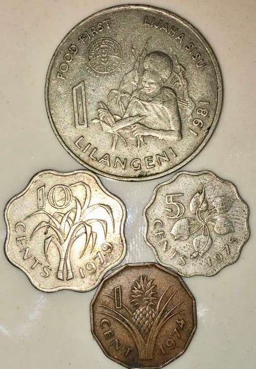 SWAZILAND SET X4,,,,1 EMALANGENI 19, 10 CENT 1979, 5 CENT 1975 & 1 CENT 1974 & 75 ( 1 BID TAKES ALL)