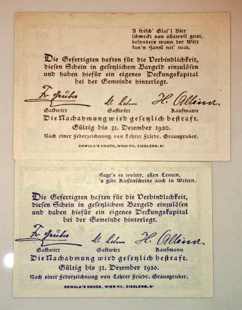 AUSTRIA SET ,,,50 HELLER & 20 HELLER WEITEN CRISP UNC1920 NOTGELD(EMERGENCY MONEY)