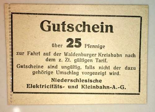 GERMANY,,25 PFENNIG WALDENBURG 1920s ND(SCARES-)  NOTGELD (EMERGENCY MONEY)