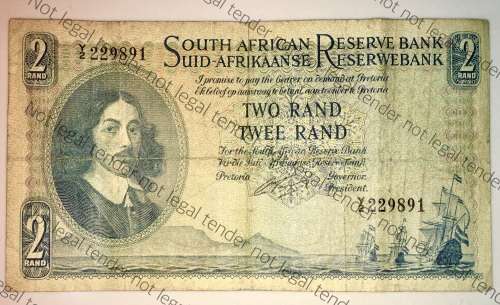 G.RISSIK REPLACEMENT NOTE R2 1962 ENG/AFR Y2 FIRST ISSUE