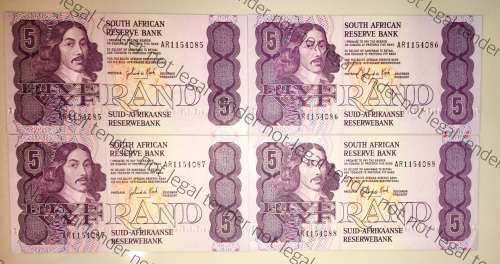 GPC DE KOCK R5 IN SEQUENCE AR1154085-088,,,,3RD ISSUE 1989 AUNC