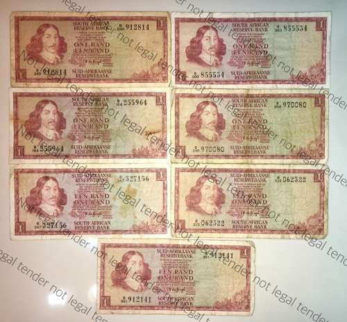 SET OF R1 X 7  TW DE JONG 1970-75 B SERIES ( 1 BID TAKES ALL)