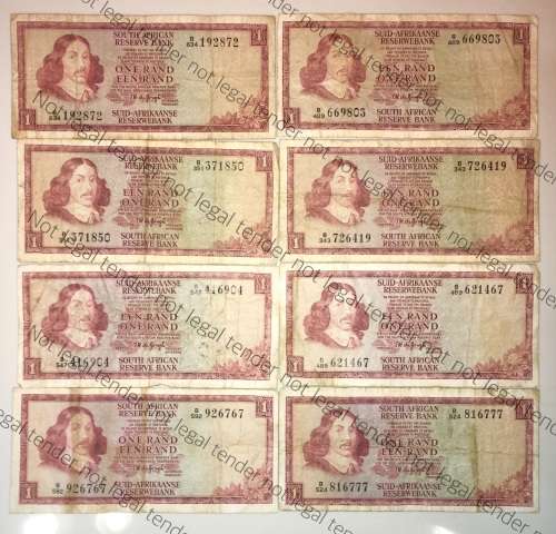SET OF R1 X 8  TW DE JONG 1970-75 B SERIES ( 1 BID TAKES ALL)