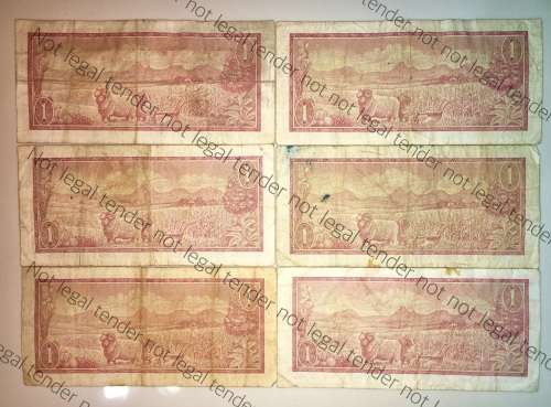 SET OF R1 X 6  TW DE JONG 1970-75 B SERIES( 1 BID TAKES ALL)