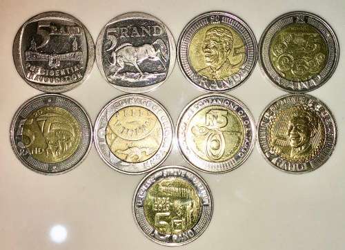 COMPLETE SET OF COMMEMORATIVE R5 COINS 1994 TO 2021  & 2017 IS UNC(1 BID TAKES ALL)